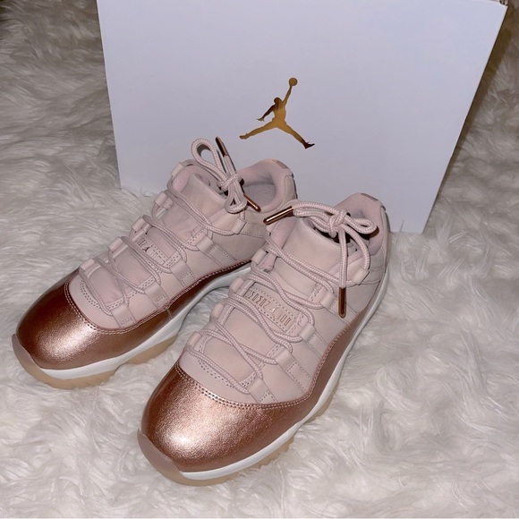 Jordan Shoes - 💖 8 Women’s Jordan Retro 11 Low Sail/Metallic Bronze “Rose Gold”